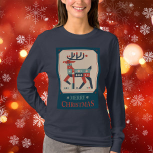 Weihnachtskarte mit Reindeer Illustration Design T-Shirt
