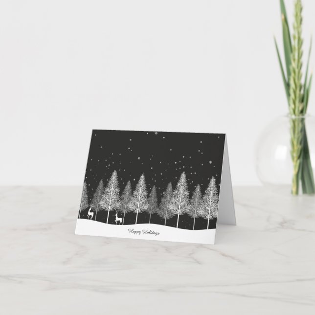 Weihnachtskarte mit Rentieren Dankeskarte (Vorderseite)