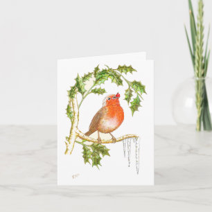 Weihnachtskarte mit Robin Feiertagskarte