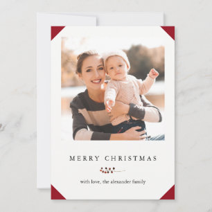 Weihnachtskarte mit roten und weißen Streifen Feiertagskarte