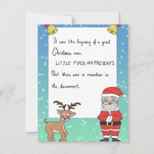 Weihnachtskarte mit Santa Claus und Rudolf Feiertagskarte