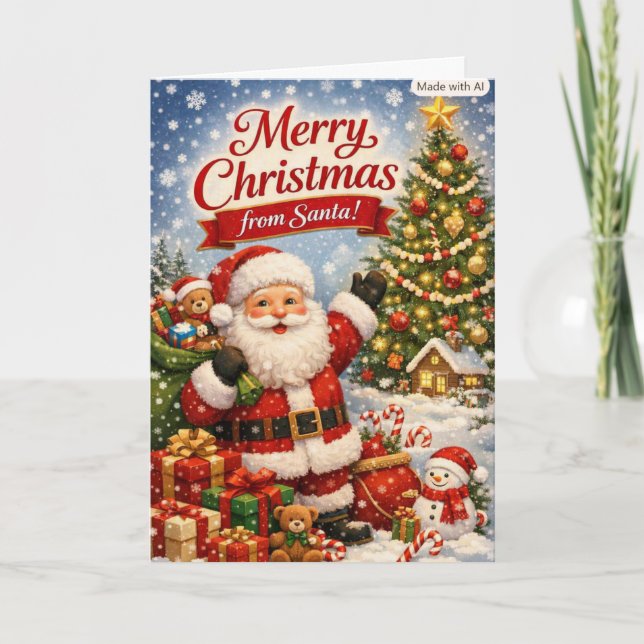 Weihnachtskarte mit Santa Karte (Vorderseite)
