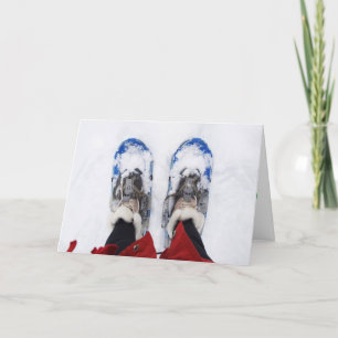 Weihnachtskarte mit Schneeschuhen Karte