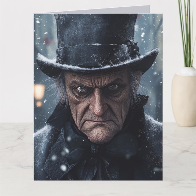 WEIHNACHTSKARTE MIT SCROOGE BAH HUMBUG KARTE (Vorderseite)