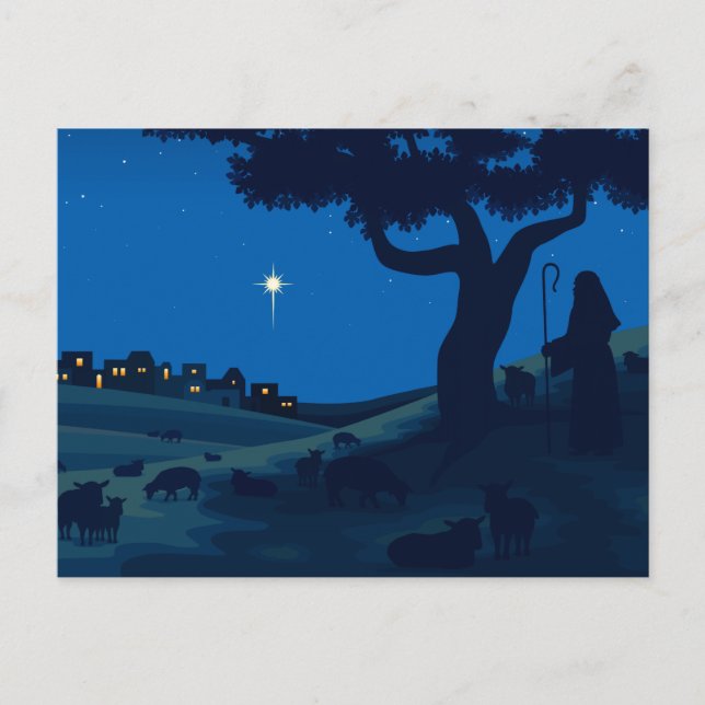 Weihnachtskarte mit Shepherd Feiertagspostkarte (Vorderseite)
