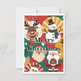 Weihnachtskarte mit skurrilem Retro-Weihnachtszaub Dankeskarte