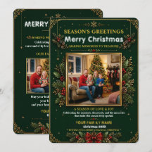Weihnachtskarte mit Smaragdkranz-Foto