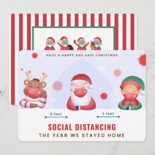 Weihnachtskarte mit sozialer Distanzierung