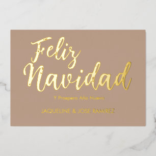 Weihnachtskarte mit spanischem Goldfolien-Motiv 'F Folien Feiertagskarte