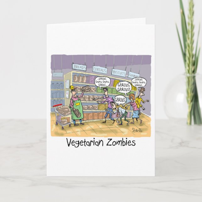 Weihnachtskarte mit - Vegetarische Zombies Karte (Vorderseite)