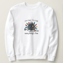 Weihnachtskarte mit verhedderten Lichterketten Sweatshirt