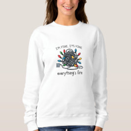 Weihnachtskarte mit verhedderten Lichterketten Sweatshirt
