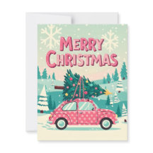Weihnachtskarte mit Vintage-Auto