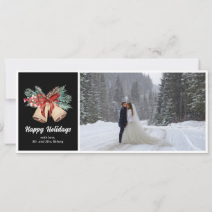 Weihnachtskarte mit Vintage-Glocken Feiertagskarte