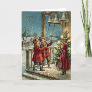Weihnachtskarte mit Vintage-Glocken Karte
