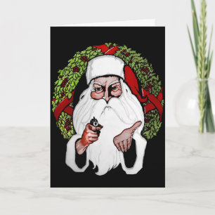 Weihnachtskarte mit Vintage-Nikolaus mit einer Waf Feiertagskarte