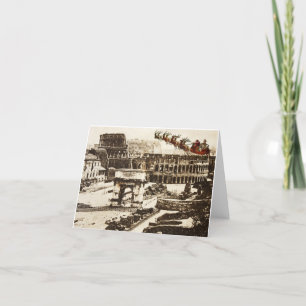 Weihnachtskarte mit Vintage-Weihnachtsmann in Rom Feiertagskarte