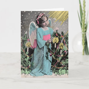 Weihnachtskarte mit Vintager Zinn-Art Feiertagskarte