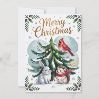 Weihnachtskarte mit Waldbaum Feiertagskarte