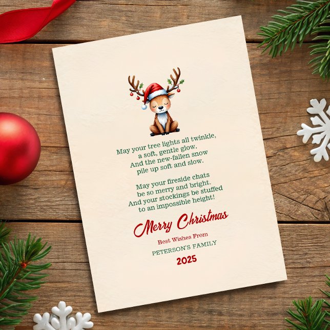 Weihnachtskarte mit Wasserfarbe-Rentieren zur Weih Einladung (Von Creator hochgeladen)