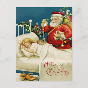Weihnachtskarte mit Weihnachtsmann Feiertagspostkarte