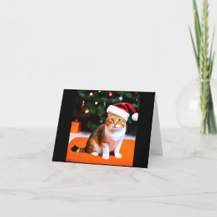 Weihnachtskarte mit Weihnachtsmannmütze Feiertagskarte