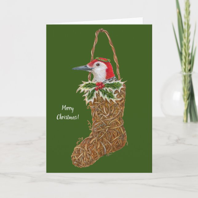 Weihnachtskarte mit Weihnachtsstrumpf Karte (Vorderseite)