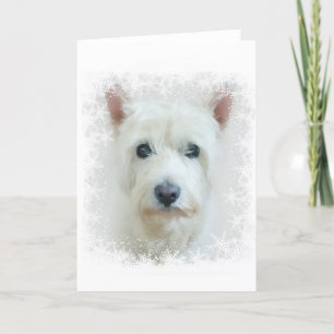Weihnachtskarte mit Westie Feiertagskarte