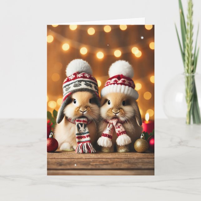 Weihnachtskarte mit zwei Bundnien Feiertagskarte (Vorderseite)