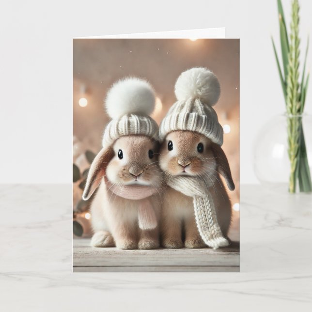 Weihnachtskarte mit zwei Bundnien Feiertagskarte (Vorderseite)