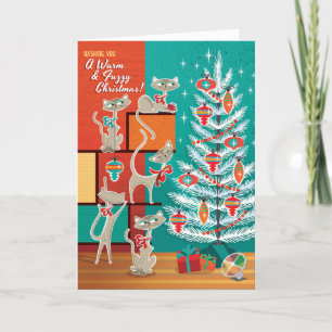 Weihnachtskarte Moderner Katzen Feiertagskarte
