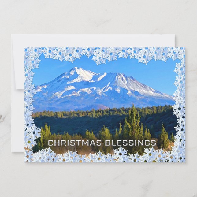 Weihnachtskarte - Mount Shasta Feiertagskarte (Vorderseite)