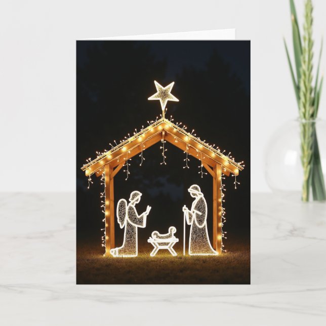 Weihnachtskarte Nachtglühen Karte (Vorderseite)