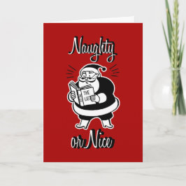 Weihnachtskarte (Naughty oder Nice Christmas Grußk Feiertagskarte