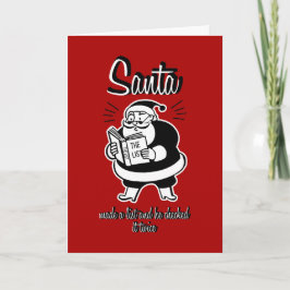 Weihnachtskarte (Naughty oder Nice Christmas Grußk Feiertagskarte