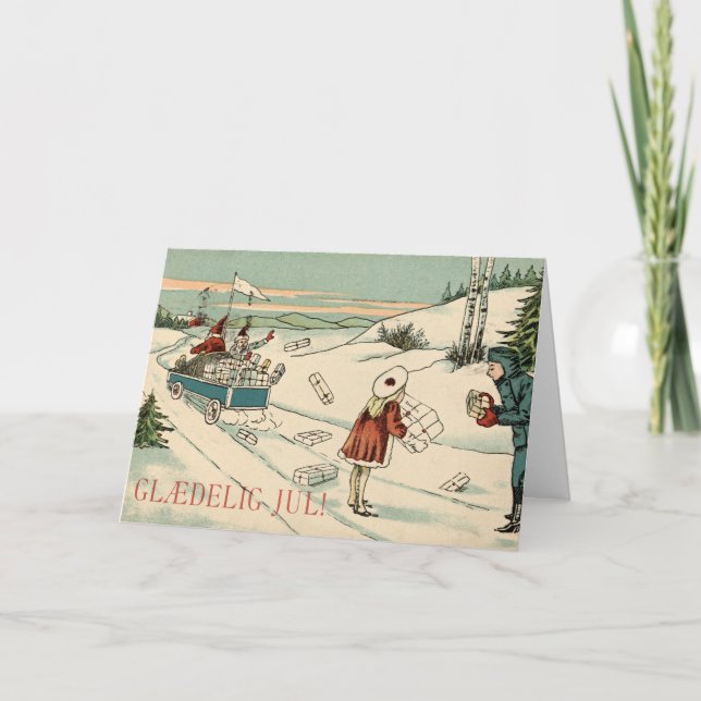Weihnachtskarte Norwegen | Glædelig Jul Feiertagskarte (Vorderseite)