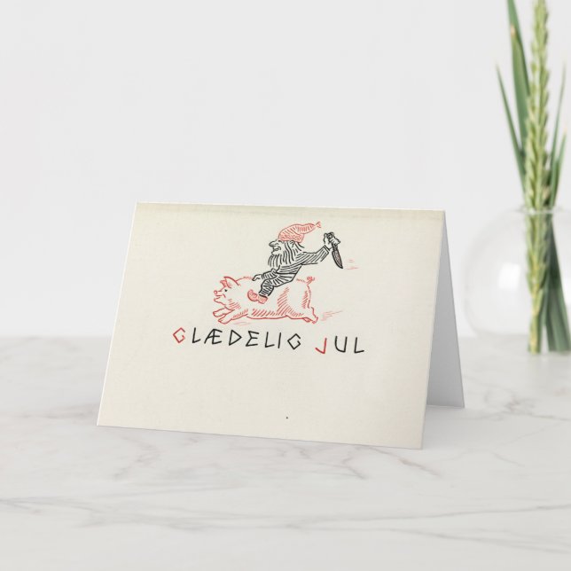 Weihnachtskarte Norwegen | Glædelig Jul Feiertagskarte (Vorderseite)