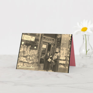 Weihnachtskarte, nostalgisches Weihnachtseinkaufen Karte