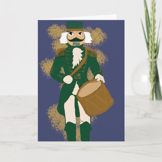 Weihnachtskarte Nussknacker Dunkelblau Karte (Vorderseite)