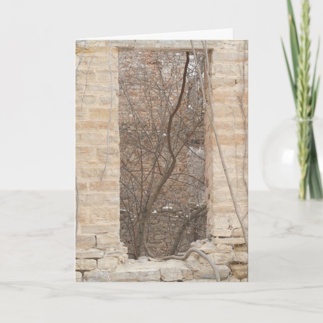 Weihnachtskarte "Oxford Mill Window Vine" Karte (Vorderseite)