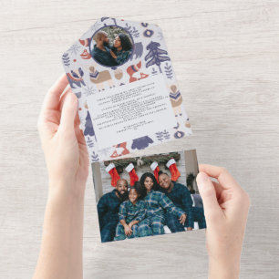 Weihnachtskarte Personalisierte Skandinavische Nor All In One Einladung