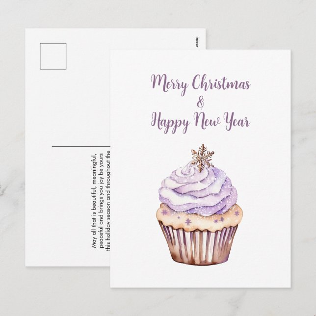 Weihnachtskarte Postkarte, Weihnachtskuchen Feiertagspostkarte (Vorne/Hinten)