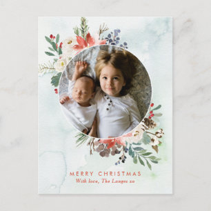 Weihnachtskarte Postkarte Zarte florale Girlande