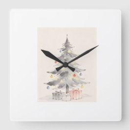 Weihnachtskarte Quadratische Wanduhr