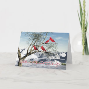 Weihnachtskarte Red Kardinal, Winterlandschaft Feiertagskarte