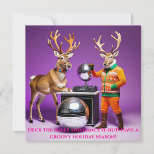 Weihnachtskarte Rentier Disco-Party Feiertagskarte