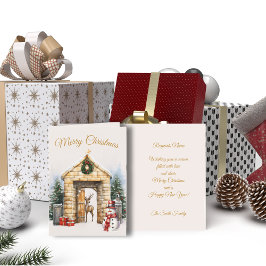 Weihnachtskarte Rentier und Snowman Dankeskarte