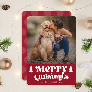 Weihnachtskarte Retro Minimalistische Fotovorlage Einladung