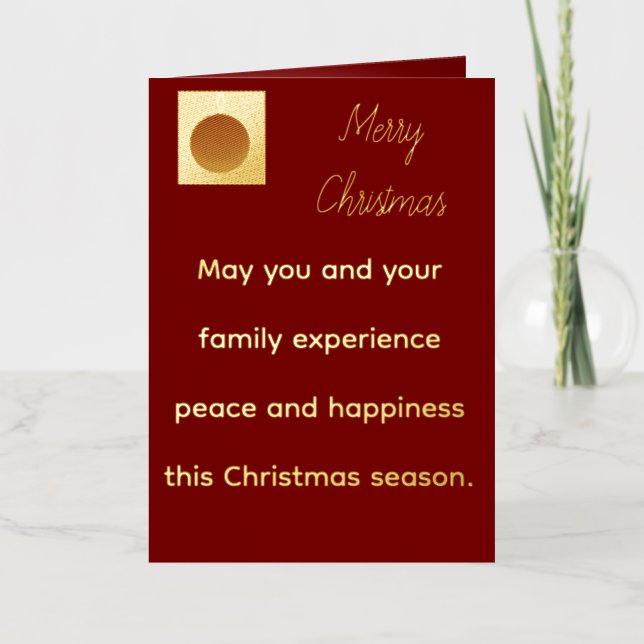 Weihnachtskarte Rot mit Gold (Vorderseite)