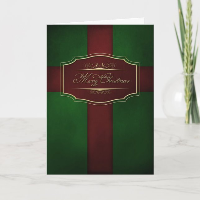 Weihnachtskarte Rot und Grün Feiertagskarte (Vorderseite)